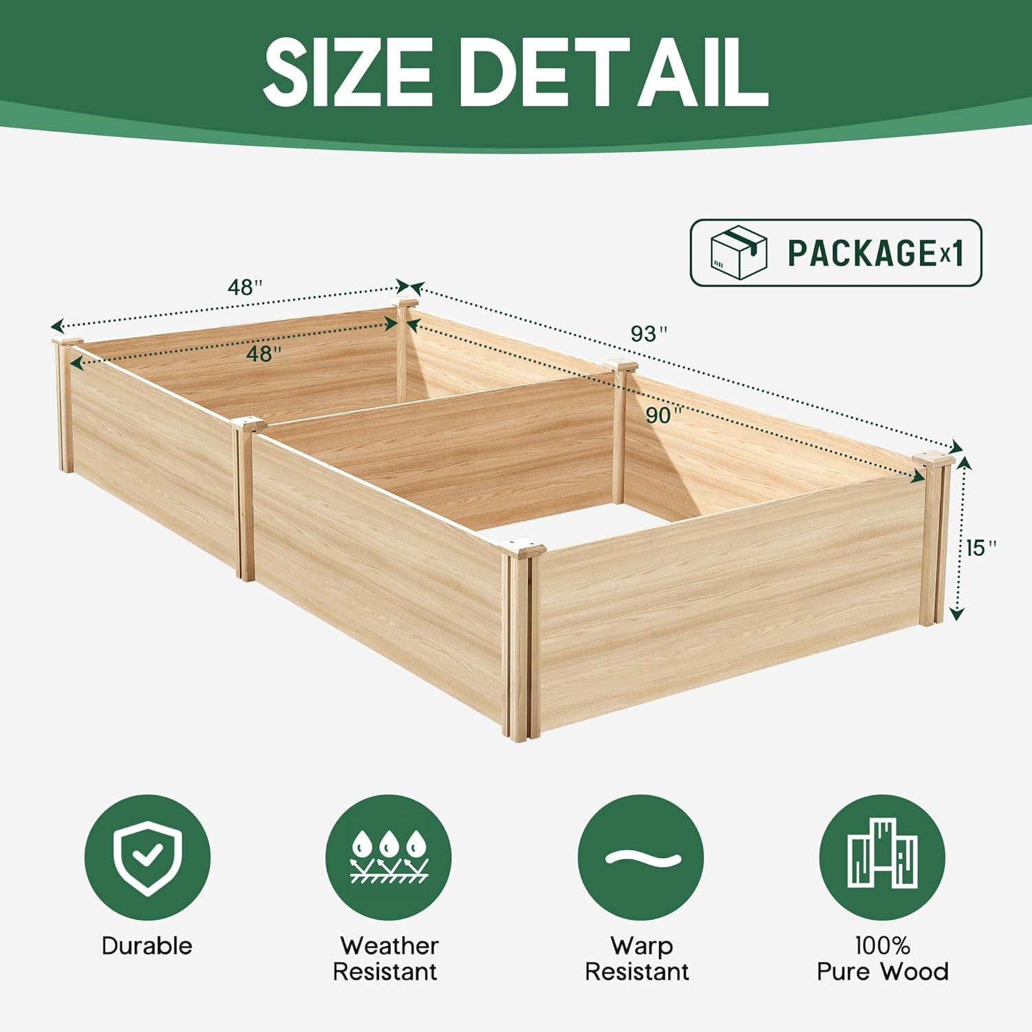 Raised Bed Planter Box - Bac à légumes surélevé en bois