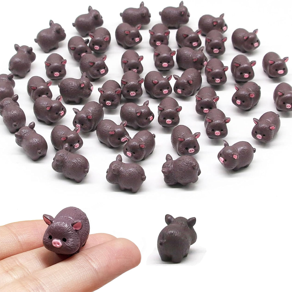 Gardening Tools Cute - Mini cochons miniatures en résine, 5/10
