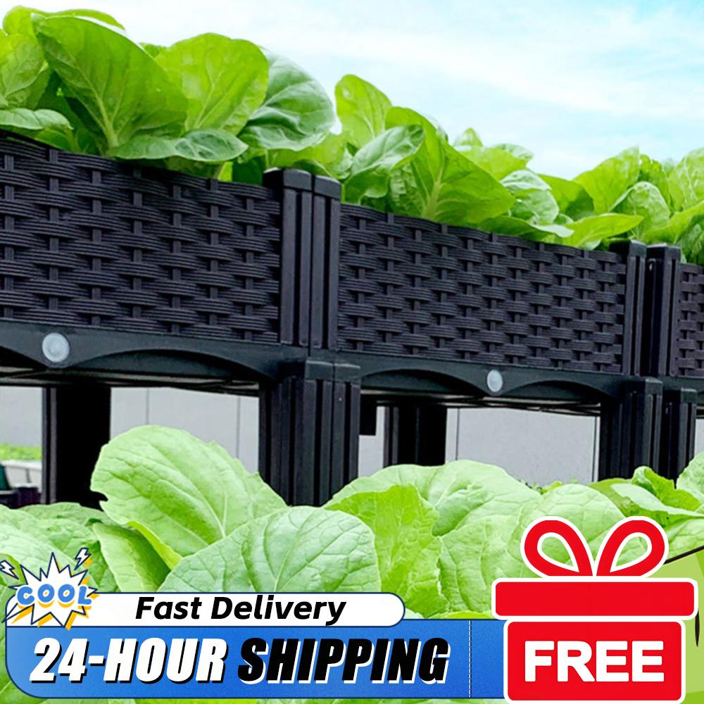 Raised Bed Planter Box - Jardinière surélevée en plastique avec pieds,