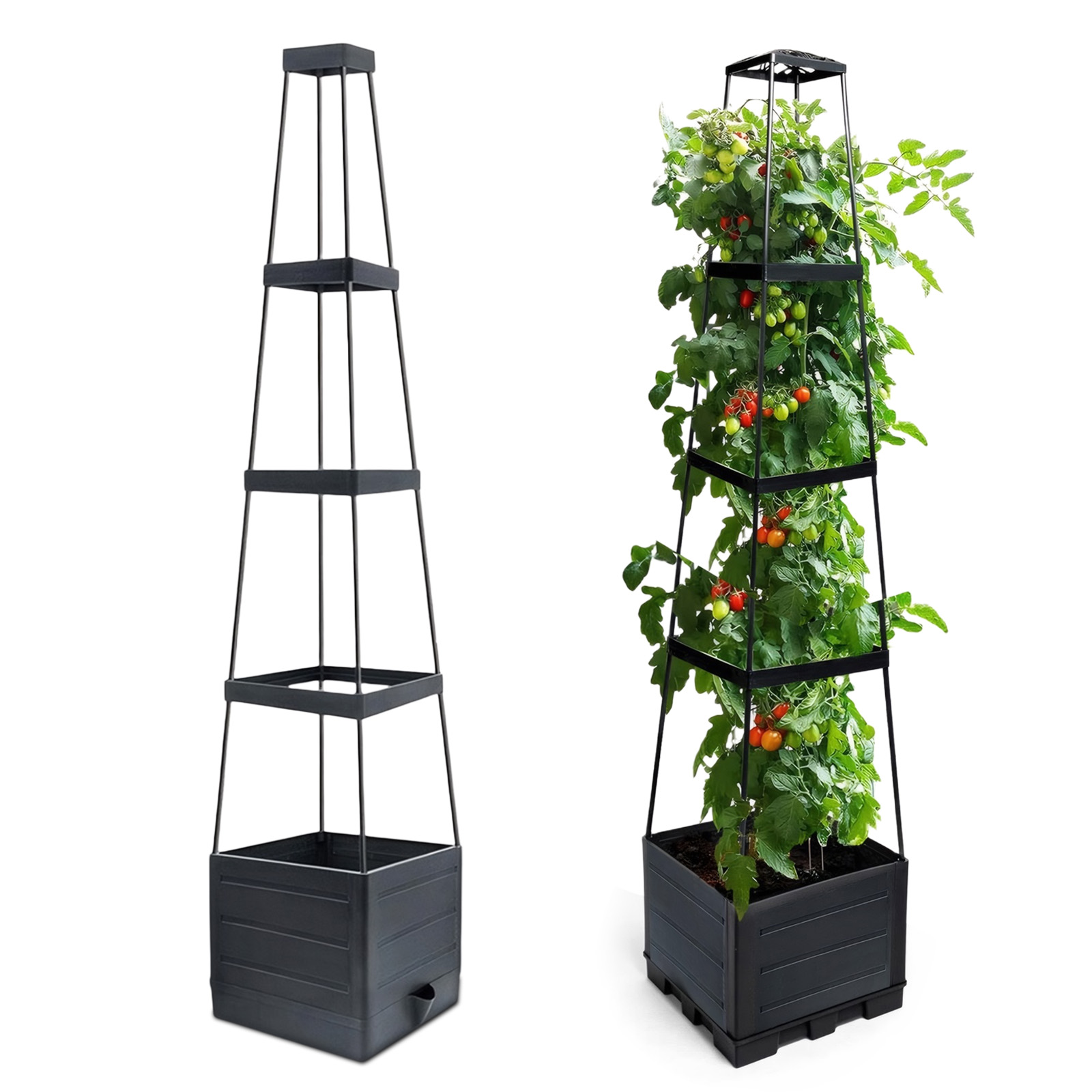 Raised Bed Planter Box - Jardinière surélevée avec treillis, cage à