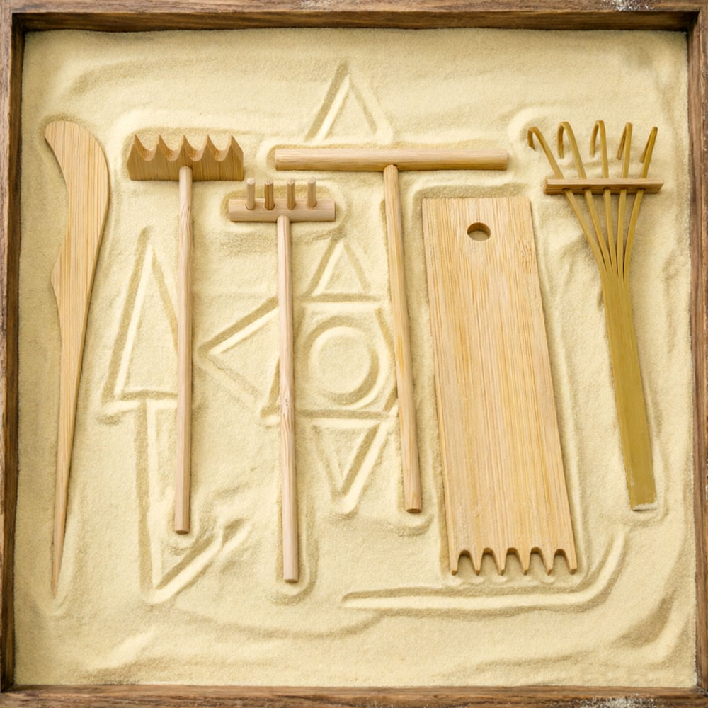 Gardening Tools Drawing - Kit de 6 râteaux à sable