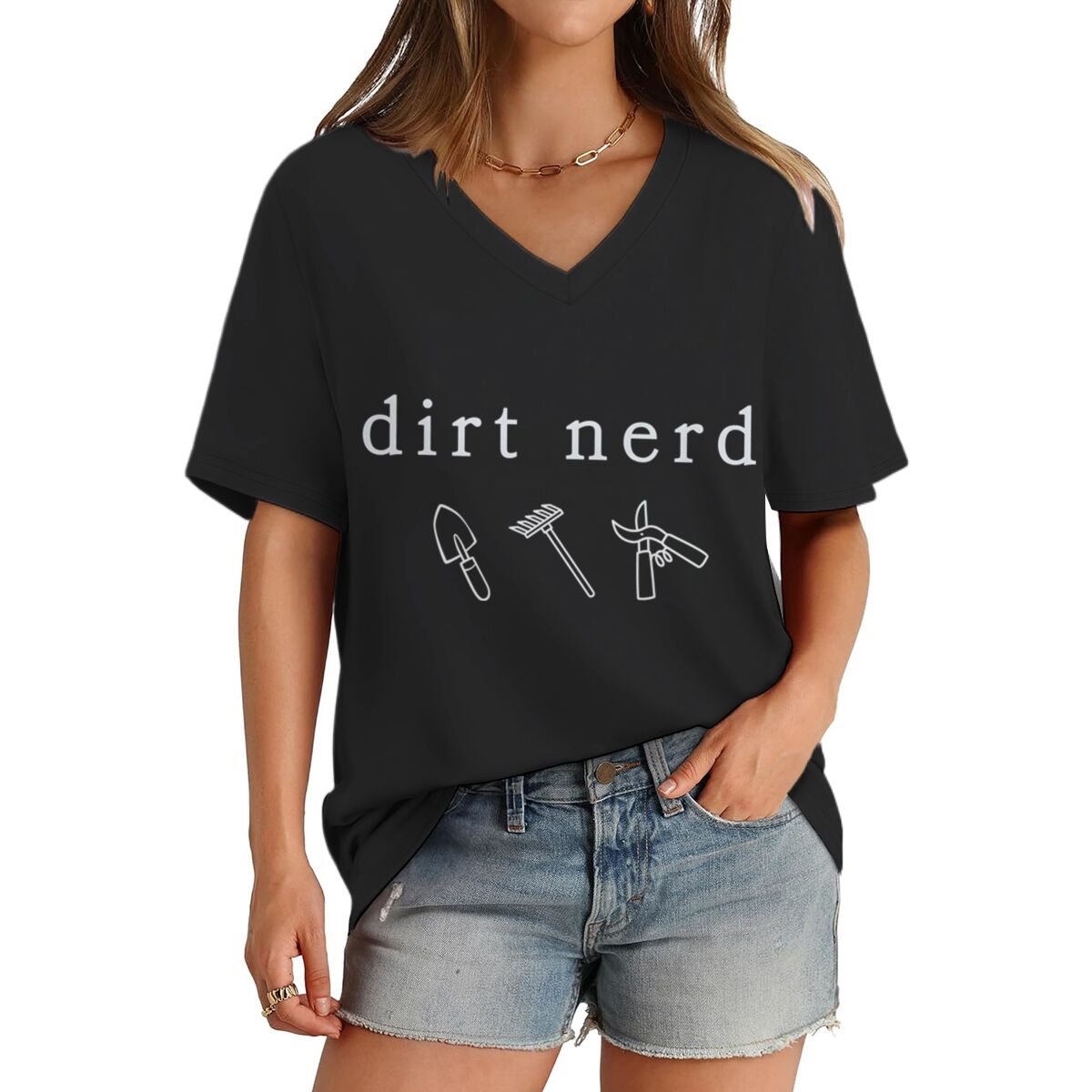 T-shirt graphique Dirt Nerd Ga - Gardening Tools Cartoon avis et prix