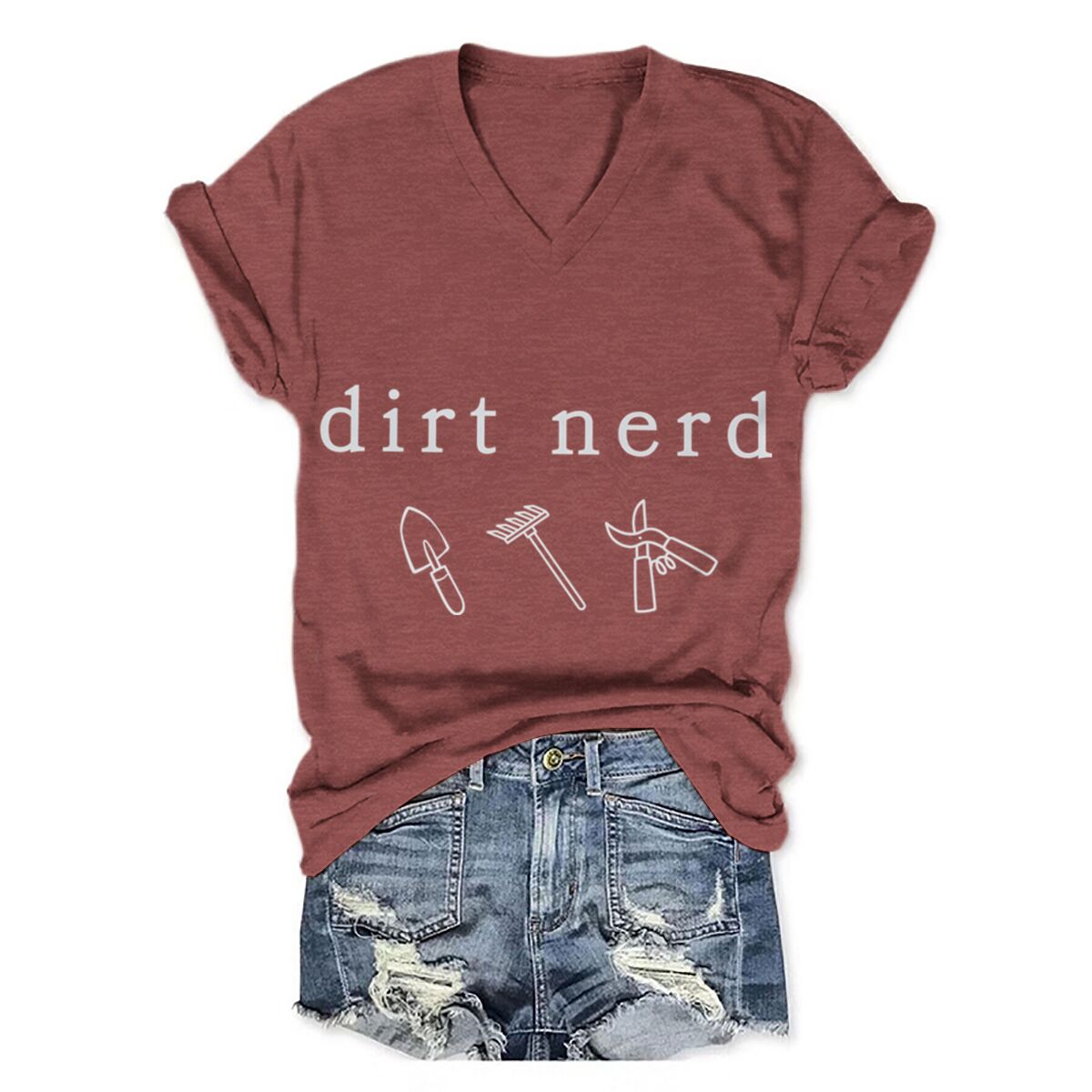 T-shirt graphique Dirt Nerd Ga - Gardening Tools Cartoon avis et prix