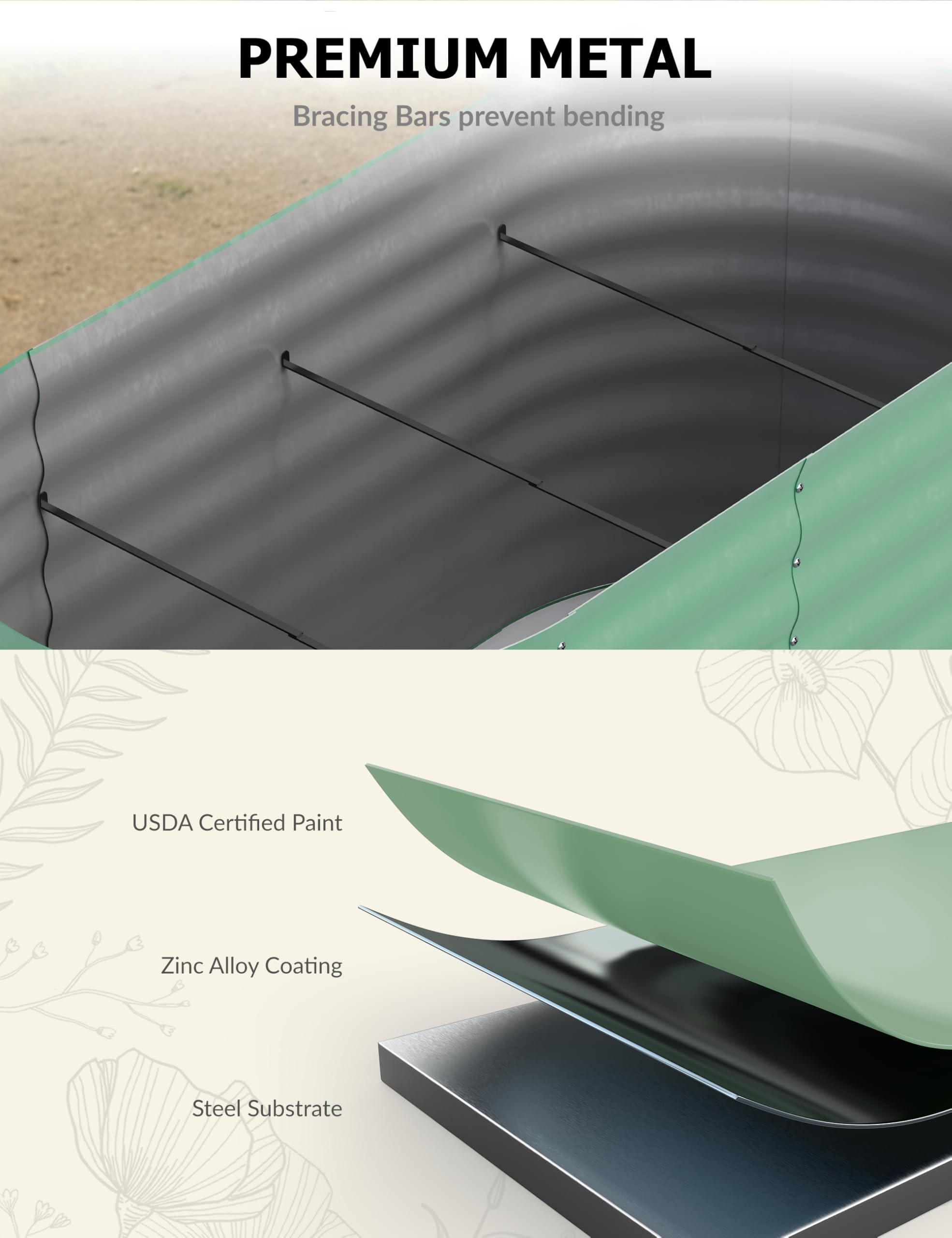 Bac de jardin surélevé galvani - Raised Bed Planter Box avis et prix