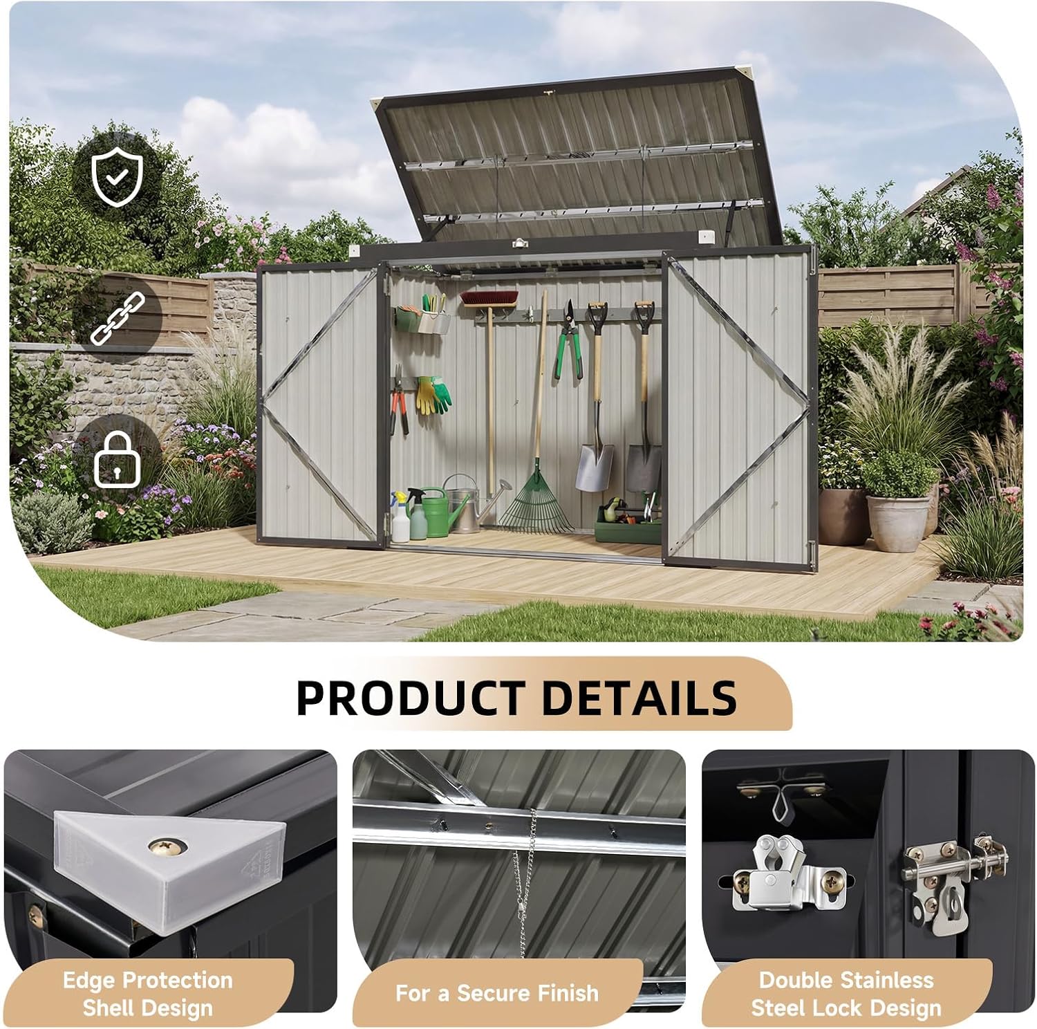 Abri de rangement extérieur po - Gardening Tools Organizer avis et prix